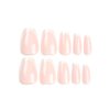 Medium Press on Nails Square Fake Nails, Glue on Nails Medium False Nails with White French Tip Nails Gloss Press ons Designs Acrylic Nails Press on Artificial Nails Stick on Nails For Women 24Pcs
