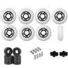 Players Choice Replacement Inline Skate Wheels Outdoor with Hybrid Ceramic Bearings - White 80mm 89A