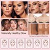 3 Pcs Cream Contour Stick Makeup Kit,Shades with Highlighter Stick,Blush Stick and Bronzer Contour Stick for Brightening and Trimming the Cheeks, Non-greasy, Waterproof Long-lasting Effect(#02,06,09)
