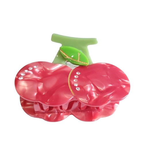 Novelty Big Cherry Hair Clip,Acetate Hair Claw,Big Hair Clips for Women,Red