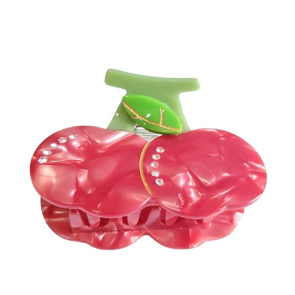 Novelty Big Cherry Hair Clip,Acetate Hair Claw,Big Hair Clips for Women,Red
