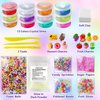 YOPINSAND 12 Cups DIY Slime Kit, Slime Making Kit for Girls, Crystal Clear Slime, Glow in The Dark Slime with Add-ins, Foam Balls, Charms, Slime Party Favors Gift Toys for Kids 3-12