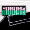 12Pcs Nail Drill Bits Polishing Buffing Electric Manicure Head Replacement Grinding Head with Case for Manicure Pedicure Nail Art Salon Polishing Tools, Pink