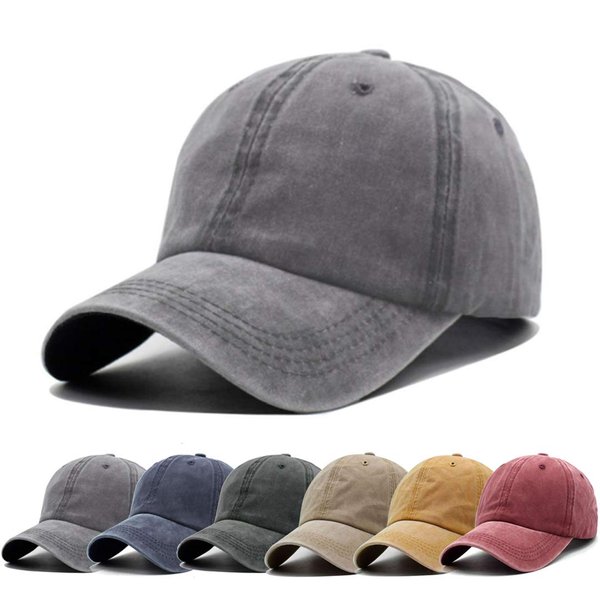 Aedvoouer Men Women Baseball Cap Vintage Washed Distressed Hats Twill Plain Adjustable Dad-Hat,BC-Grey