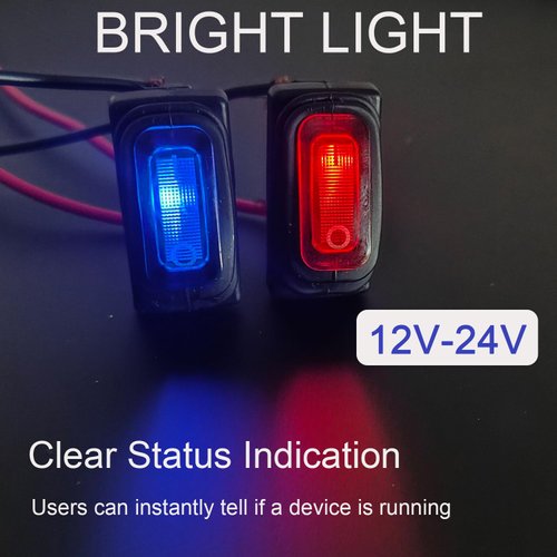 DMWD 3Pcs Waterproof 12Volt 20A Rocker Switch with Blue Light SPST 3 Pins ON Off Square Switch Snap-in Design for Car Boat Marine RV Truck