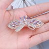 Yheakne Crystal Wedding Hair Clip Barrette Purple Flower Rhinestone Hair Barrette Clip Bling Bridal Headpieces Decorative Head Clip Headwear Crystal Bride Hair Accessories for Women and Girls Gifts for Bridesmaid (Purple)