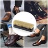 Premium Horsehair Shoe Polish Brush – Handcrafted Beechwood Shoe Brush for Shine and Buffing – Luxurious Shoe Shine Brush with Soft Horsehair Bristles (Black + White)