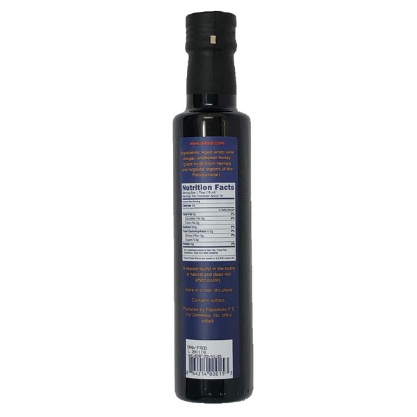 Oilladi Balsamic Vinegar with Honey imported from Greece, 250 ml