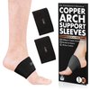 Dr. Frederick's Original Copper Infused Arch Support Sleeves - 2pcs - Arch Support Bands for Plantar Fasciitis, Flat Feet, Fallen Arches - Fast Pain Relief Braces for Women & Men