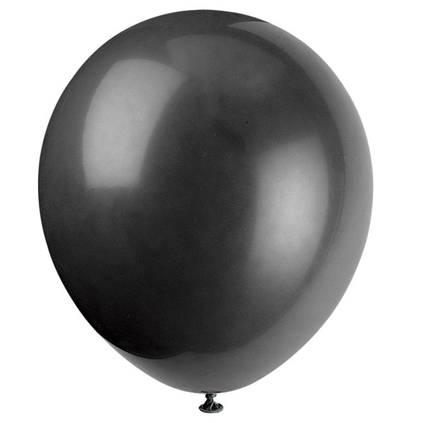 Jet Black Latex Balloons, 12" (10-Pack) - Premium-Quality & Vibrant Party Decorations, Perfect for Any Celebration