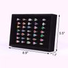 Tinsow Black Stackable 7 Slots Jewelry Rings Earrings Tray Velvet Showcase Display Organizer (Black)