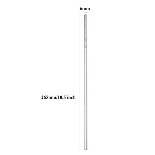 Stainless Steel Straw 24pcs In Bulk.Ultra Long 10.5" Reusable Straight Metal Straws in Bulk Order for Drinks (10.5" - Silver, 24pcs - Straight)