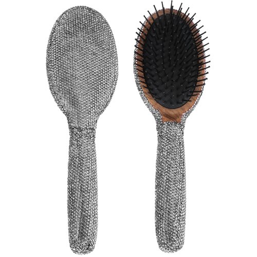 Hair Brush Detangle Hair Brushes for Women, Detangling Brush For Curly Hair, Detangle Brush, Wet Hair Brush for Thick Hair, Women Hair Brush For Curly Hair, Brushes For Hair Handmade Luxury Bling Crystal Paddle Brush Cute Rhinestone(Gray)