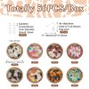 Boutigem 56Pcs Flat Round Wooden Charm Earring Kit with Walnut Wood Statement Pendants Earring Hooks Jump Rings for Earring Jewelry Making Decoration Crafts