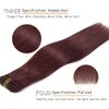 Caliee Clip in Human Hair Extensions Burgundy Wine Red 99J Hair Straight Real Human Hair Extensions Clip in 140g 20 Inch Red Clip in Extensions 100% Virgin Hair Extensions 7PCS