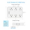 Smart Power Strip, TESSAN WiFi Flat Plug Strip with 3 Smart Outlets and 3 USB Ports, 6 Feet Extension Cord, Wall Mountable Surge Protector, Compatible with Alexa and Google Home, White