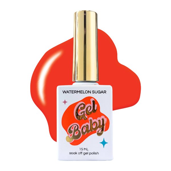 Twinkled T Gel Baby Gel Nail Polish - Long Lasting 15ml Soak Off LED UV Nail Lamp Gel Polish for Nail Art 0.5oz (Watermelon Sugar)
