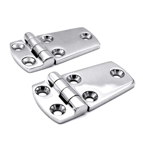 Mxeol Boat Shortside Hinge Flush Hatch Compartment Hinges Stainless Steel Five Holes Boat Door Hinges 3" x 1-1/2" W/Screws Pair