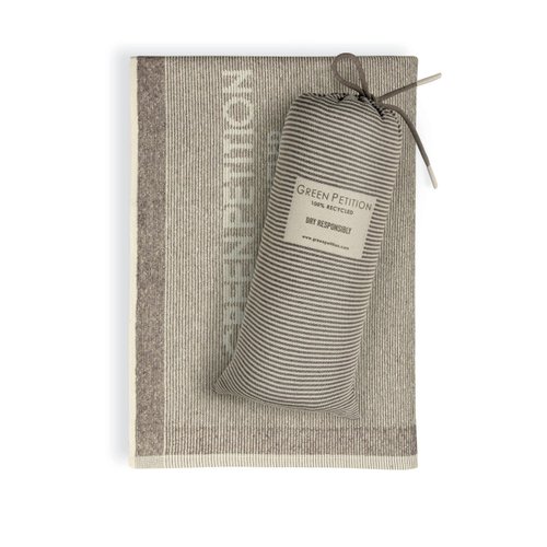 Green Petition Calm Clay Towel 40”x70” Beach Towel with Carrying Bag, 100% Recycled, Quick Dry, Compact, Undyed, Ecofriendly, Organic Towel, Bath Towel, Multipurpose Use for Sports, Travel, Fitness.