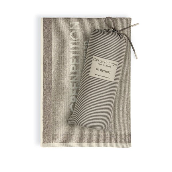 Green Petition Calm Clay Towel 40”x70” Beach Towel with Carrying Bag, 100% Recycled, Quick Dry, Compact, Undyed, Ecofriendly, Organic Towel, Bath Towel, Multipurpose Use for Sports, Travel, Fitness.