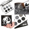 Gray Eyeshadow Palette Black Grey White Silver, Blendable Smokey Eye Eyeshadow Palette,Long Lasting Smoky Eyeshadow for Halloween SFX Clown Skull Goth Makeup Palette Look,Dark Eye Shadow Pallet- Panda