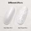 RARJSM Pearl White Gel Liner Nail Art Pearlescent Silver Shell Glitter Swirl Effect Gel Nail Polish 8ml Build in Thin Brush Painted Drawing Striper Gel Polish Soak off Curing Requires for Home Salon