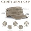 Geyoga Army Cap Cadet Military Hat for Men Women Washed Cotton Flat Top Cap Unisex Baseball Cap Adjustable Military Hat