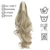 Qunlinta Ponytail Extension Hair Extensions Ponytail 18" 20" Claw Curly Wavy Ponytail Extension Straight Clip in Ponytail Extension Synthetic Hairpiece Ash Blonde