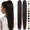 Rich Choices Claw Clip Ponytail Extension Human Hair 22 Inch Real Hair Ponytail Extension Balayage #1B Natural Black 120g One Piece Clip In Long Ponytail Hair Extensions Straight For Women