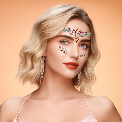 Allruyee 4 Sets Face Jewels Face Gems Mermaid Glitter Rhinestone Crystal Stickers Waterproof Eyes Face Temporary Tattoos for Party,Rave Festival,Carnival,Holiday Costumes,Rave Accessories,Dress-up……