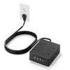 Surge Protector Power Strip 10 ft Cord, Olcorife Ultra Thin Flat Plug Extension Cord, 8 Outlets 4 USB Ports(1 USB C), Flat Wall Plug Outlet Extender, College Dorm Room Essentials, Black
