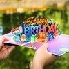Paper Love Frndly 3D Happy Birthday Pop Up Card, Handcrafted - 100% Recycled and Eco-Friendly, 8" x 6" Cover - with Removable Note Card