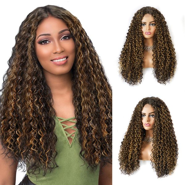 Limerence Highlight Wig Curly Wigs for Black Women 24Inch Long Curly Wig Synthetic Wig Realistic Wig Hair Replacement Wigs Heat Resistant Wigs for Daily Party Wear
