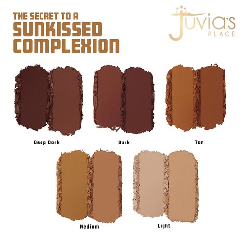 Juvia's Place Bronzer Bronzed Matte Pressed Powder Duo, Tan, Tan Skin Tones, Long Lasting, Vegan, Cruelty Free