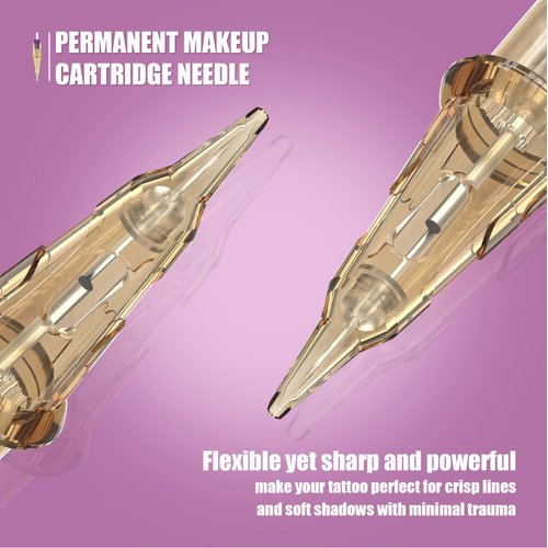 EZTAT2 Tattoo Cartridge Needles - 20Pcs #10 (3RL) Permanent Makeup SMP Bugpin Round Liner 0.30MM Microblading Hair Scalp for Tattoo Pen Rotary Machine Supply - V-SELECT Gold