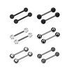 FINREZIO 14G 14-16mm Stainless Steel Nipple Tongue Ring Barbell Nipplerings Body Piercing Jewelry 12Pcs (14G Black tone, 14)