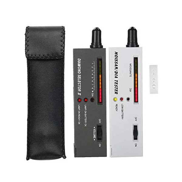 Jeweler Tester,Diamonds Tester Practical Professional Portable Diamond Testing Tool Set - 1 Diamond Selector II + 1 Moissanite Tester + 2 Trays - for Novice and Expert