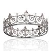 Royal Full King Crown Metal Crowns And Tiaras For Men Cosplay Wedding Prom Party Decorations Crown Headpieces Accessories (Black White)