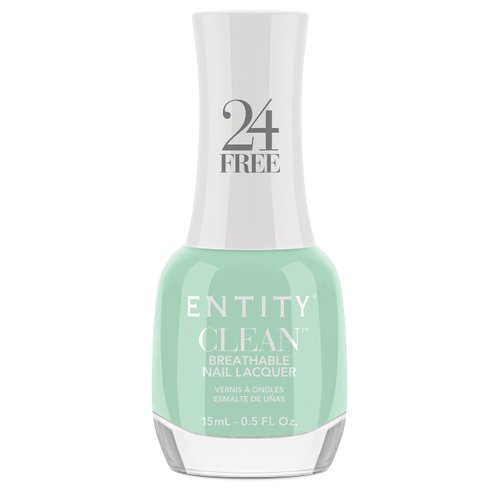 Entity Clean Clean Green Breathable Nail Lacquer, 0.5 oz, Vegan and Cruelty Free Nail Polish with Added Biotin, Halal Fingernail Polish, Green Nail Polish