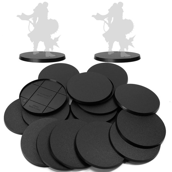 Evemodel 15pcs 100mm Round Bases for Wargames Table Top Military Simulation Scene ABS Plastic