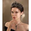 Atoden Birthday Crown and Birthday Queen Sash Black Tiara Birthday Girl Women Crystal Crown Princess Birthday Party Decorations Rhinestone Headband Birthday Accessories for Party