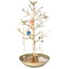 INVIKTUS Silver Birds Tree Jewelry Stand Display Earring Necklace Holder Organizer Rack Tower
