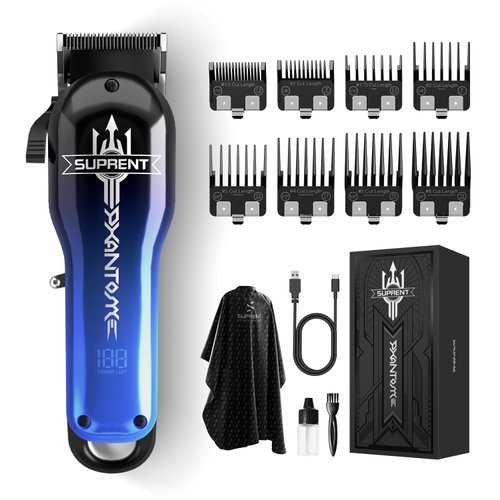 SUPRENT Hair Clippers for Men Professional - 7000 RPM Powerful Cordless Hair Clippers with Ceramic Taper Blade, Zero-Gapped Barber Clippers Set - Type C Rechargeable, Fashion Gifts for Men