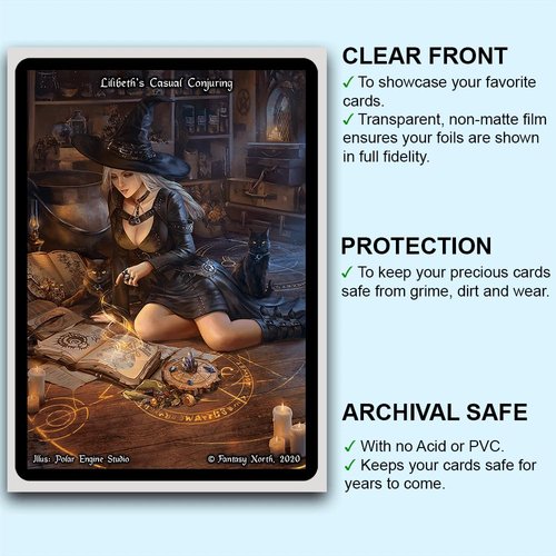Fantasy North - Spell Scrolls I - 100 Textured Matte TCG Card Sleeves - Fits Magic MTG Commander Pokemon and Other Card Games - Playing Card Sleeves (Animate Dead)