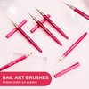 KEMEISI 6Pcs Nail Art Liner Brushes, Striping Nail Art Brush for Gel Polish Painting, Thin Detail Brush Fine Drawing Art Design Pen Size 5/7/9/11/15/25mm