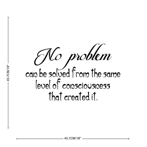 No Problem Can Be Solved from The Same Level of Consciousness Doors Wall Decoration Wall Art Stickers Reusable Wall Stickers for Backdrop Nursery Laptop Doors Vinyl