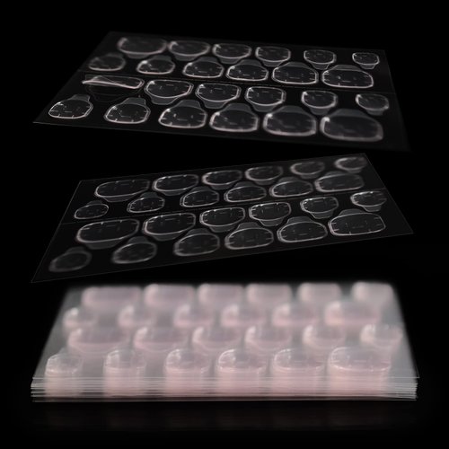 Doubld Side Jelly Glue Nail Stickers for Press on Nails 240 Pcs 10 Sheets Super Sticky Adhesive Tabs for Fake Nails, Breathable Transparent Bendable Fake Nail Glue for Women and Girls Nail Tips- Pink