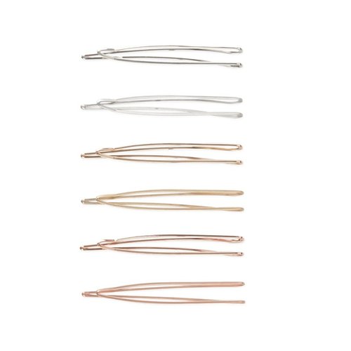 scunci bobby pins, Silver, Gold, and Bronze Colors, 6 pcs (2 packs, 12 total pcs), 33453