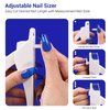 AIRSEE Nail Clippers for Acrylic Nails with Sizer and Catcher Adjustable Nail Tip Cutter with Length Measurement Gauge Artificial Fake Acrylic Extension Trimmer Nail Art Salon Home Manicure Tool White
