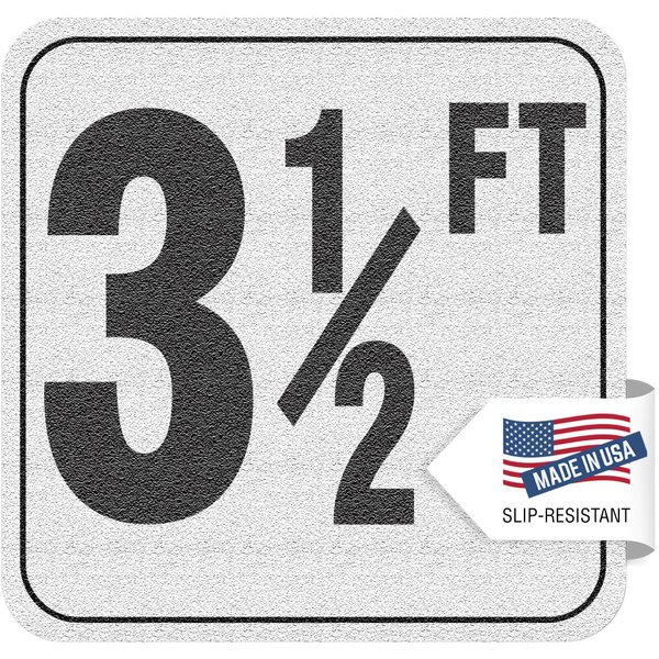 Aquatic Custom Tile, 3 1/2FT Pool Depth Markers, 6x6 Inches Vinyl Pool Stickers, Swimming Pool Number Markers, Pool Safety Signage, Adhesive Pool Depth Markers Stickers for Decks, Made in USA